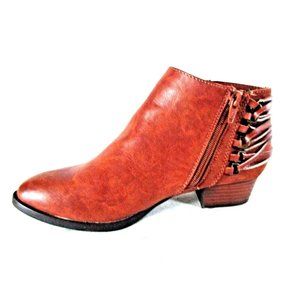 Cato Brown Zip Up Ankle Booties Shoes Heels Women's 8 M (SW26)pmf